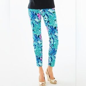 Lilly Pulitzer Kelly Skinny Ankle Pants vibrant Maldives Green Hype It Up 14